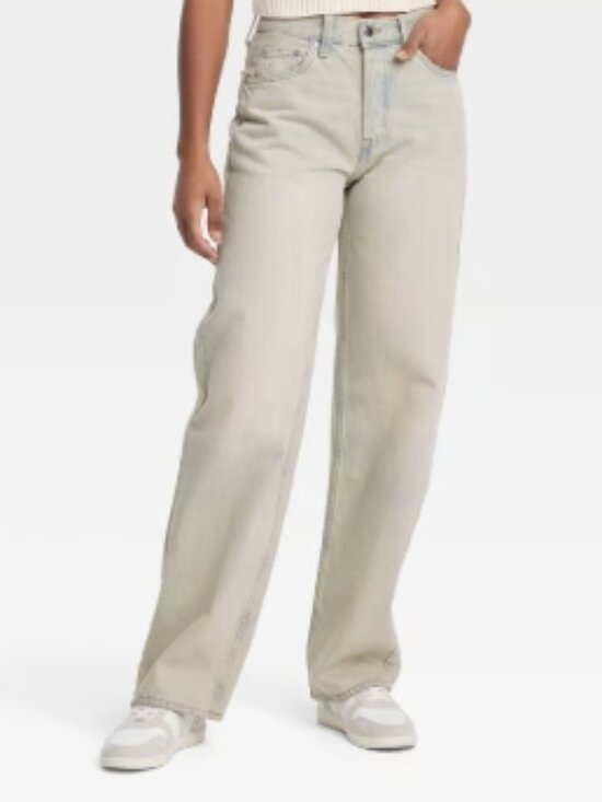 Universal Thread Denim - Women's Mid-Rise 90's Baggy Jeans - Universal Thread™ Light Blue